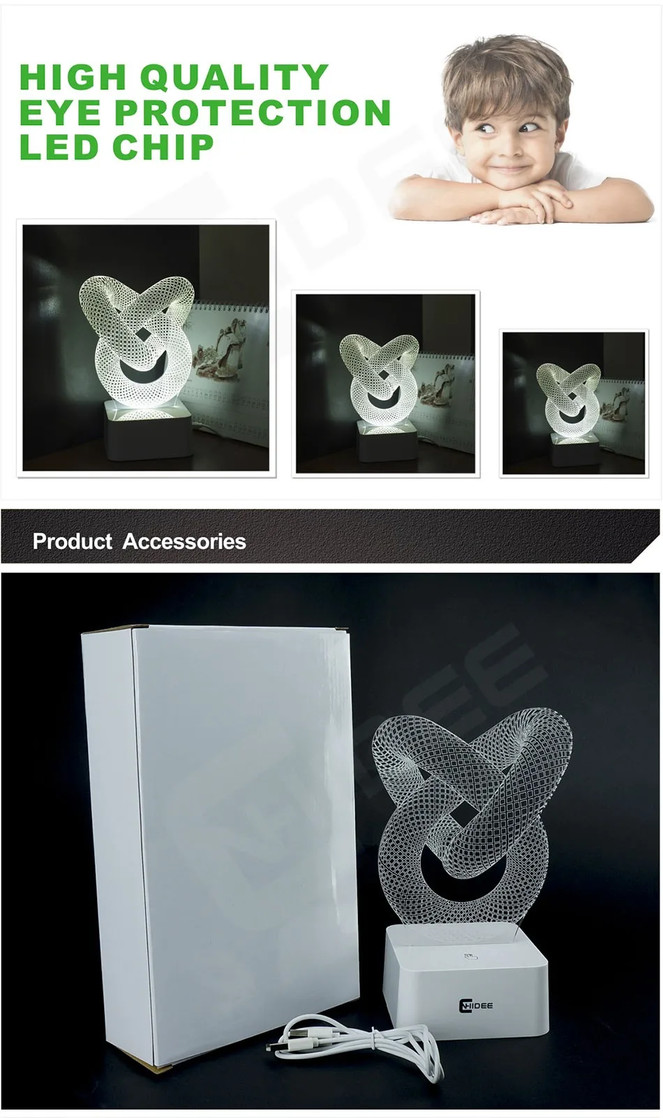 Limited Novelty Warm Chinese Knot Lamp Table Bed Room Abajur Touch Switch Night Light 3d LED Desk Light (10)